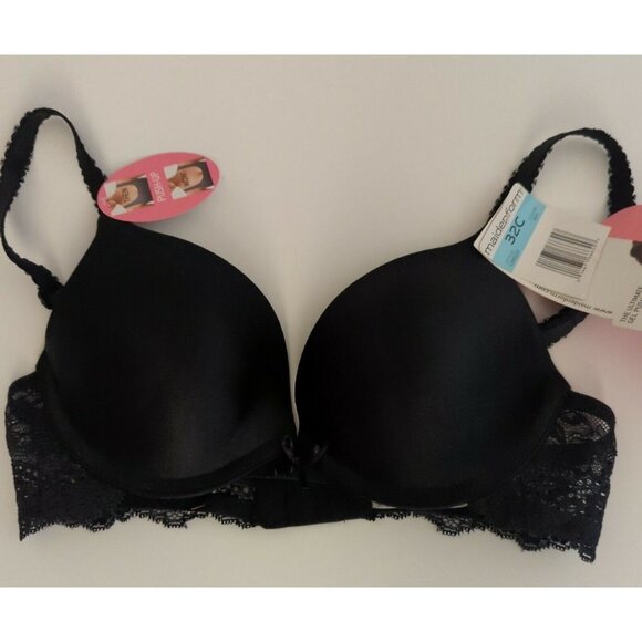 Maidenform Feeling Ultimate Gel Push Up Bra Size 32C Black NWT - Picture 1 of 10